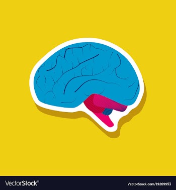 Brain paper sticker on stylish background vector image