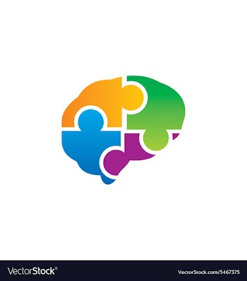  					Brain puzzle colorful logo vector image														