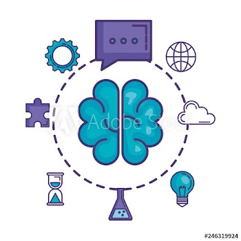 brain storming with set business icons