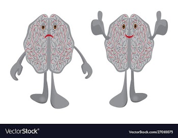 Brains in a stress and brains full energy vector image