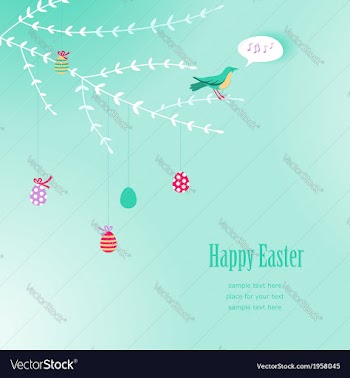  					Branch easter background vector image														