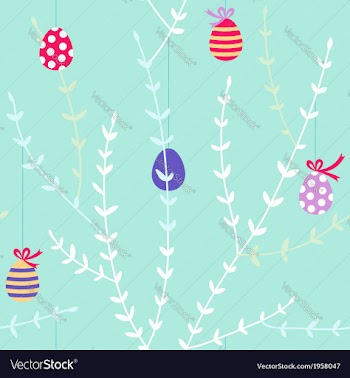  					Branch easter pattern light vector image														