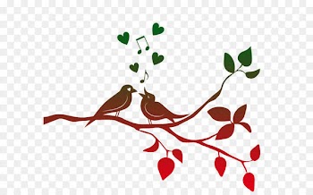 Branch Tree Adhesive Paper Partition wall - A bird in love 