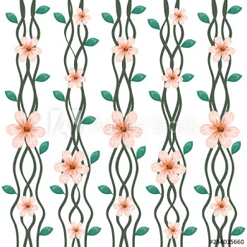 branch with leafs and flowers pattern