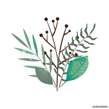 branch with leafs floral decoration