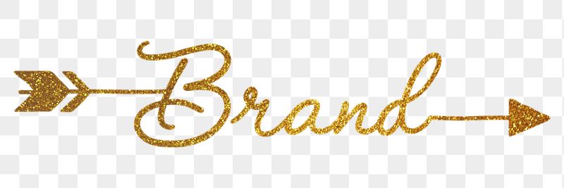 Brand png word, gold glittery | Free PNG - rawpixel