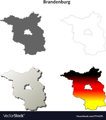 Brandenburg outline map set vector image