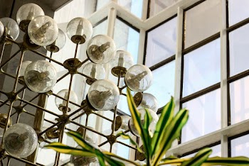 Brass And Clear Bulbs Chandelier