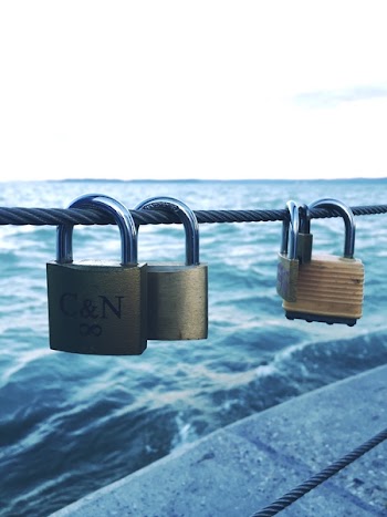 Brass C and N Initials Hanged Lock