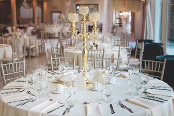 Brass Candelabra on Tabletop
