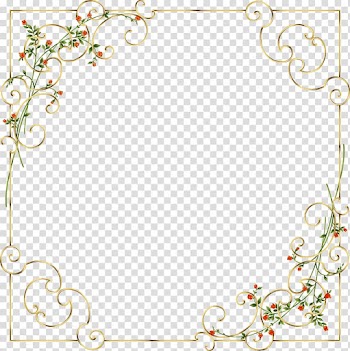 Brass-colored border line , Frames Window , gold flowers transparent background PNG clipart