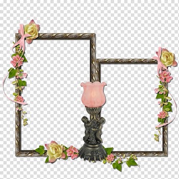 Brass frames with flower accents, , Mood Frame transparent background PNG clipart