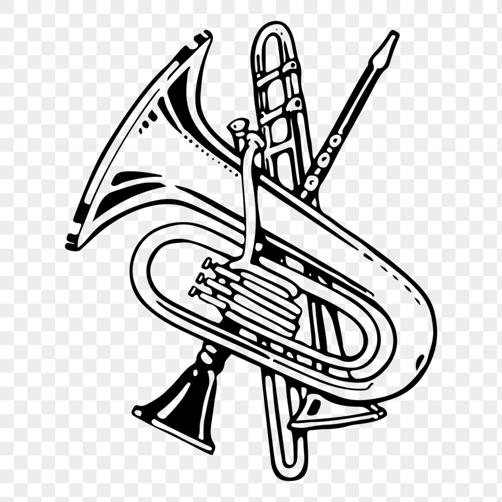Brass instruments png sticker, vintage | Free PNG - rawpixel