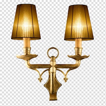 Brass -light wall sconce transparent background PNG clipart