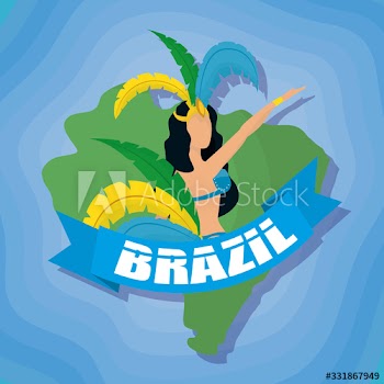 brazil carnival poster with beautiful garota dancing