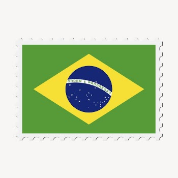 Brazil flag collage element, postage | Free PSD - rawpixel