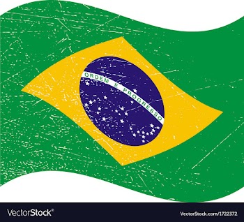 Brazil Flag in Grunge Style bandeira do Brasil vector image