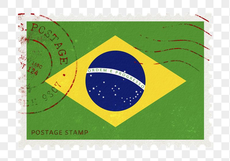 Brazil flag png post stamp | Free PNG - rawpixel