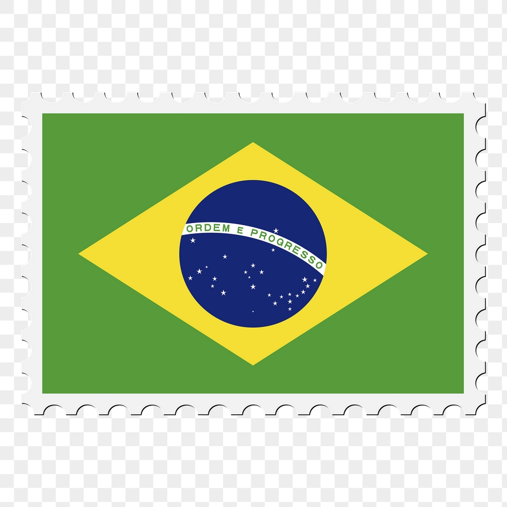 Brazil flag png sticker, postage | Free PNG - rawpixel