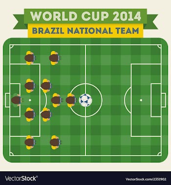  					Brazil national football team 2014 vector image														
