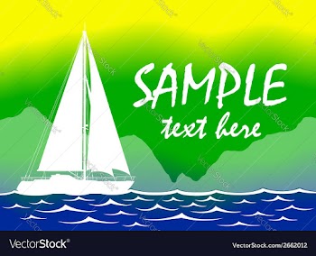 Brazil Summer Color Background With Yacht vector image