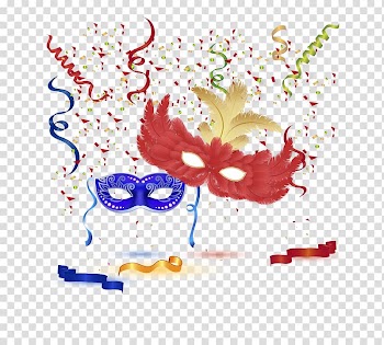 Brazilian Carnival Carnival in Rio de Janeiro Mask, Confetti and mask transparent background PNG clipart