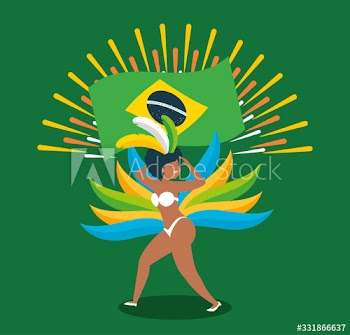 brazilian garota dancing carnival character