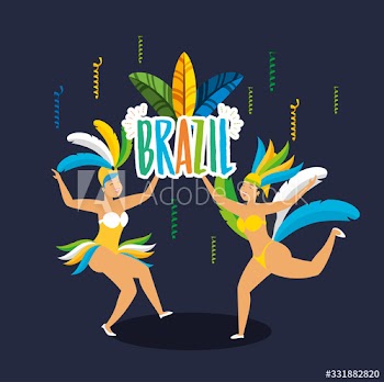 brazilian garotas dancing carnival characters