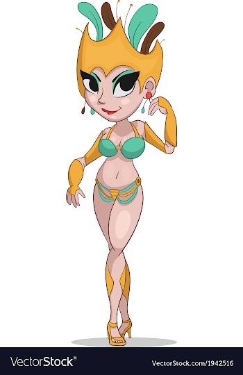 Brazilian Girl in Carnival Costume vector image