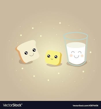 bread butter and milk of breakfast icon