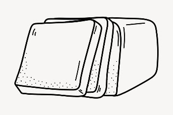 Bread doodle clipart, cute black | Free PSD Illustration - rawpixel