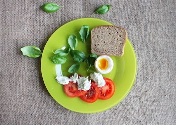 Bread on Green Ceramic Plate