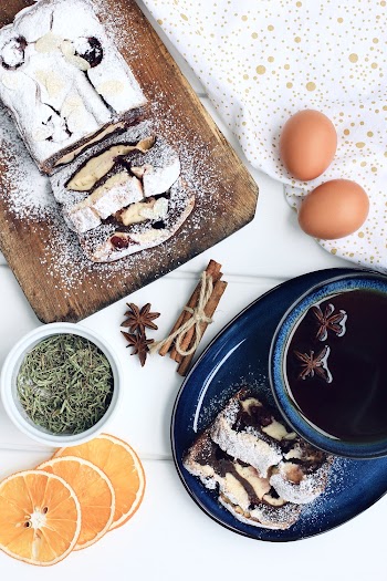 Bread With Powdered Sugar on Tray