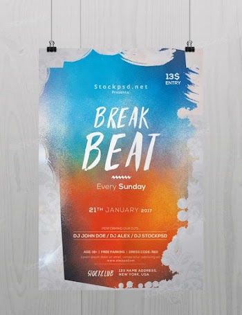 Break Beat – Download Free PSD Flyer Template