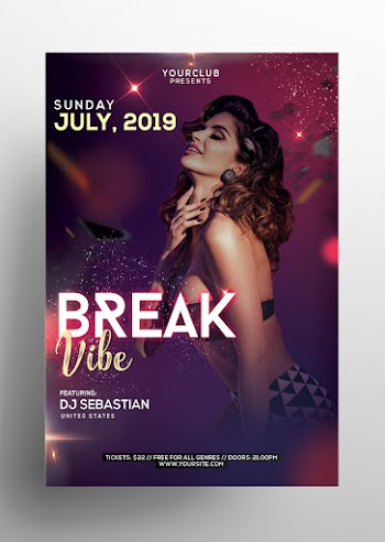 Break Vibe Free PSD Flyer Template