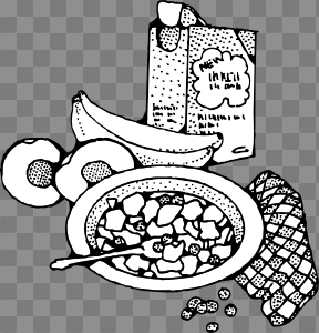 Breakfast Black And White Clipart