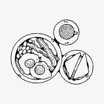 Breakfast clipart, drawing illustration vector. | Free Vector Illustration - rawpixel