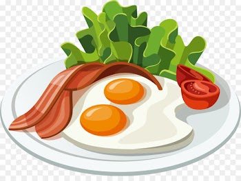 Breakfast Fast food Belgian waffle Bacon - Gourmet breakfast egg omelette 