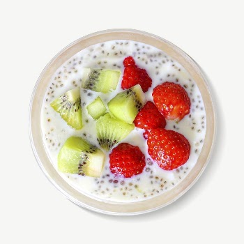 Breakfast fruits bowl collage element | Free PSD - rawpixel