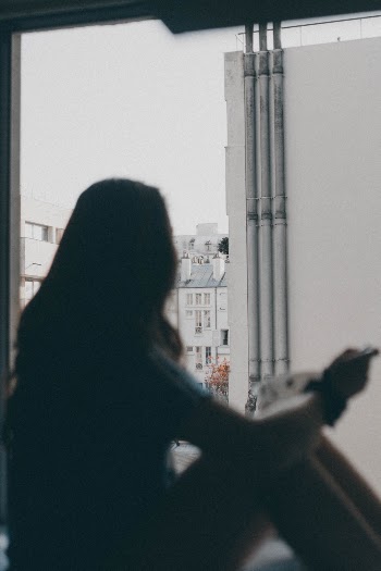 breakfast in the kitchen window with a view of paris.