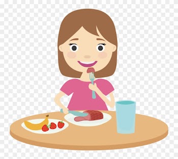 Breakfast Intuitive Eating Food Lunch - Girl Eating Breakfast Cartoon