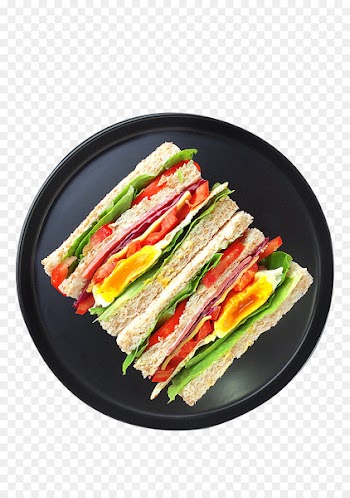 Breakfast Sandwich European cuisine Fruit salad Food - Ham sandwich egg yolk 