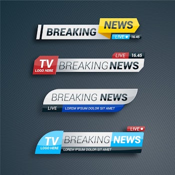 Breaking news banner collection Free Vector