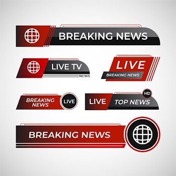 Breaking news banners design Free Vector