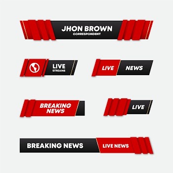 Breaking news banners style Free Vector