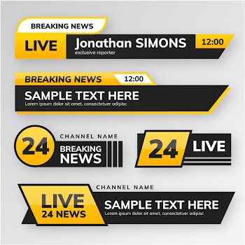 Breaking news banners style Free Vector