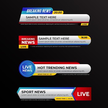 Breaking news banners template concept Free Vector