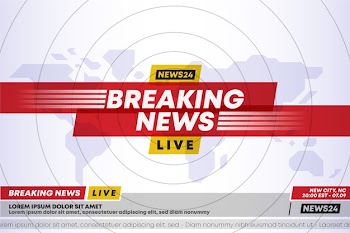 Breaking news template design Free Vector