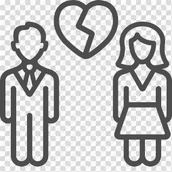 Breakup, broken heart, divorce, man, marriage, separation, woman icon