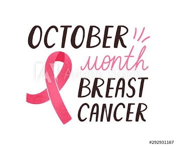 Breast cancer awareness handwritten lettering